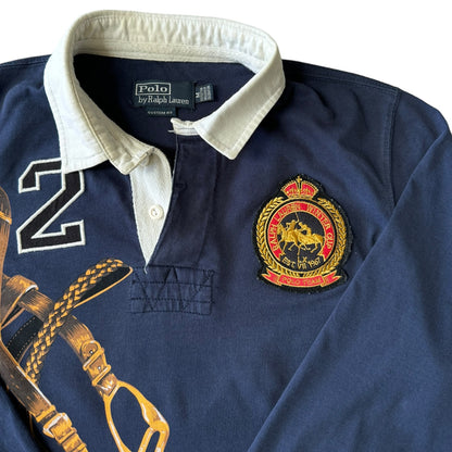 Medium Polo Ralph Lauren Navy Equestrian Rugby Shirt