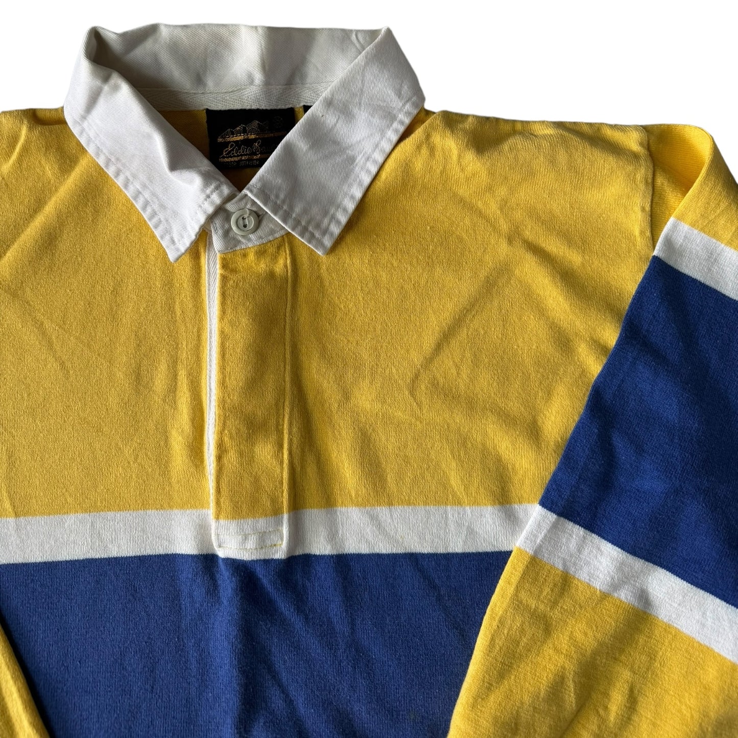 XL Eddie Bauer Yellow Striped Rugby Shirt