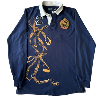 Medium Polo Ralph Lauren Navy Equestrian Rugby Shirt