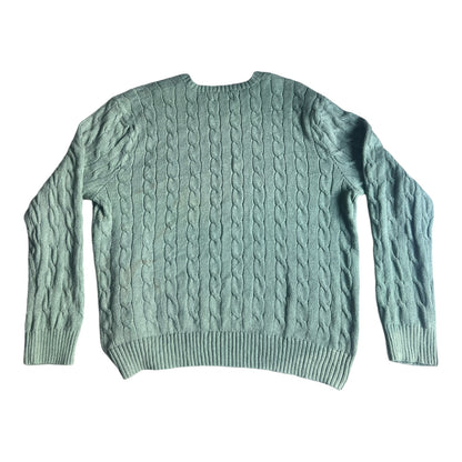 Women's XXL Ralph Lauren Green Cable Knit Sweater