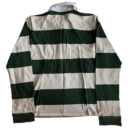 Women’s XL Massimo Dutti Green Striped Rugby Shirt