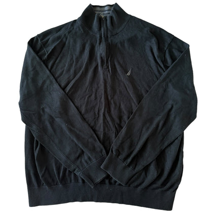 XXL Nautica Black Knitted 1/4 Zip Sweater