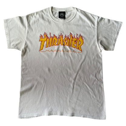 Medium Thrasher Flame White T-Shirt