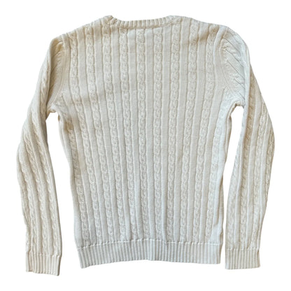 Womans Small Ralph Lauren White Cable Knit