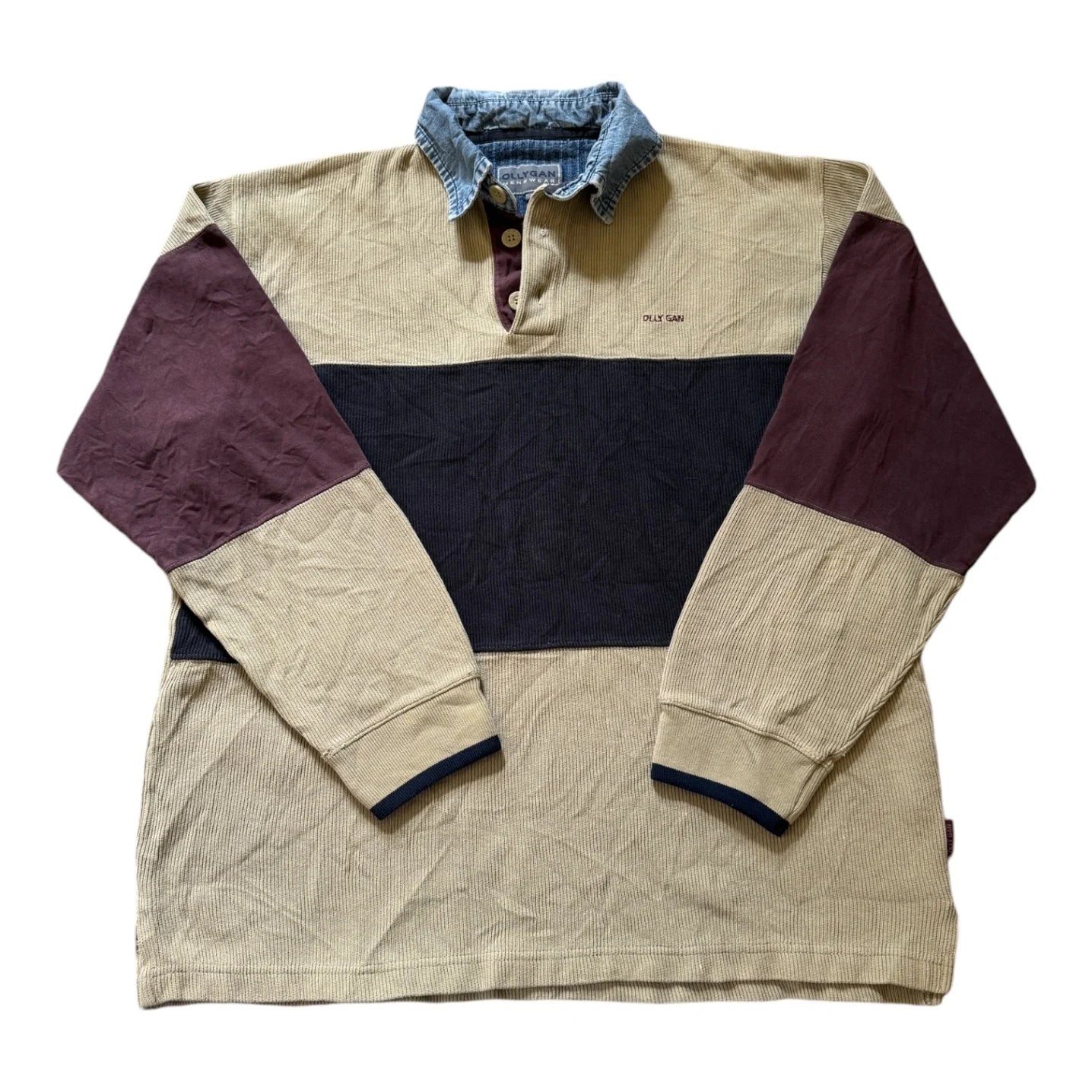 Small Olly Gan Tan Corduroy Rugby Shirt