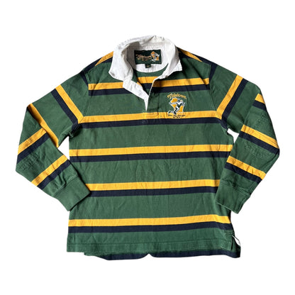 Large Green and Yellow Striped Rugby Shirt