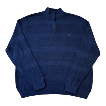 XXL Chaps Navy Striped 1/4 Zip