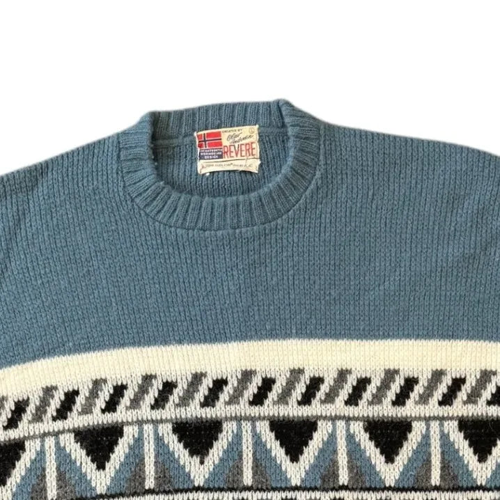 Large Blue Knitted Jumper Top