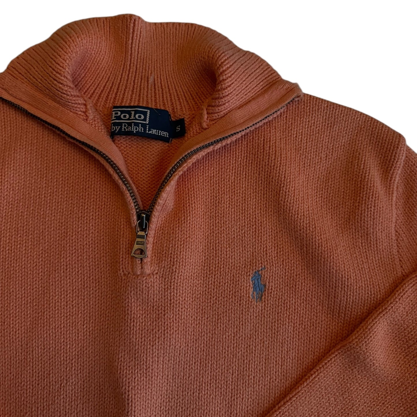 Small Ralph Lauren Orange Knitted 1/4 Zip