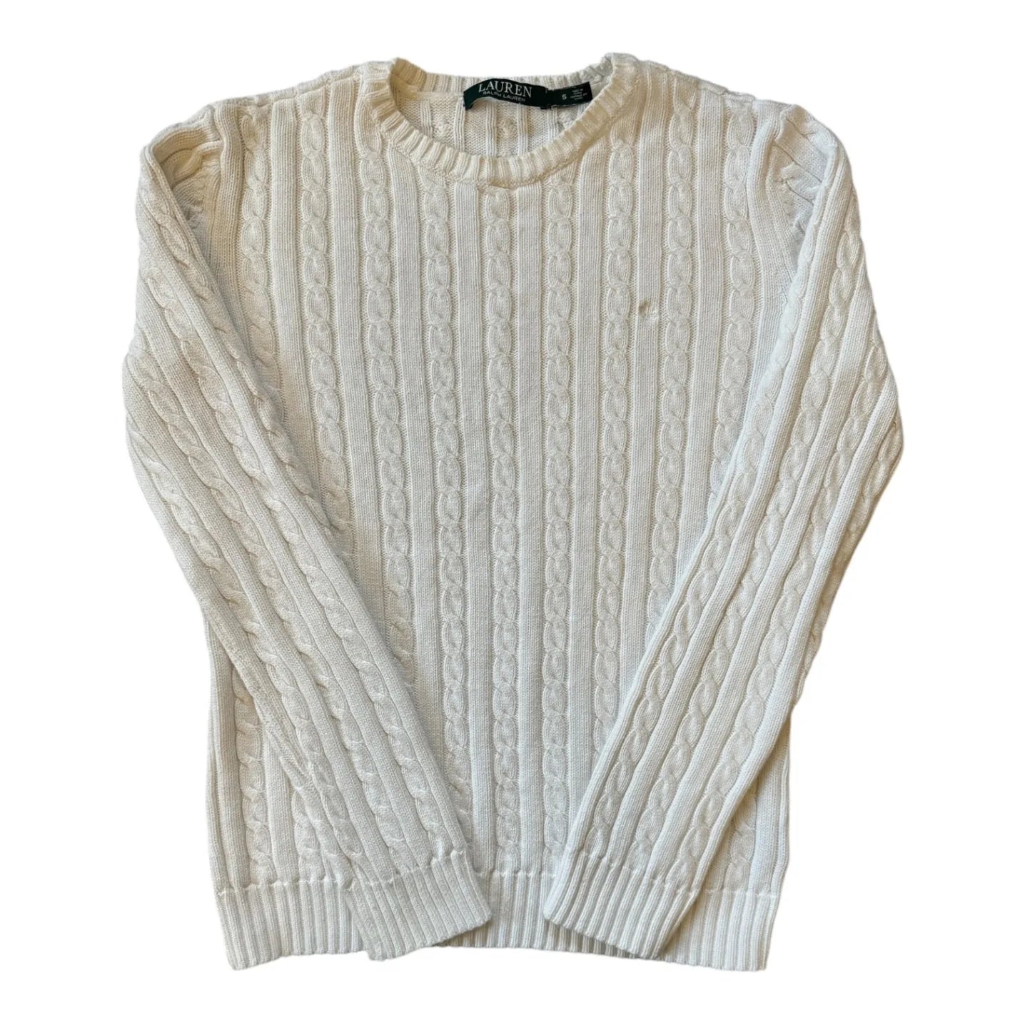 Womans Small Ralph Lauren White Cable Knit