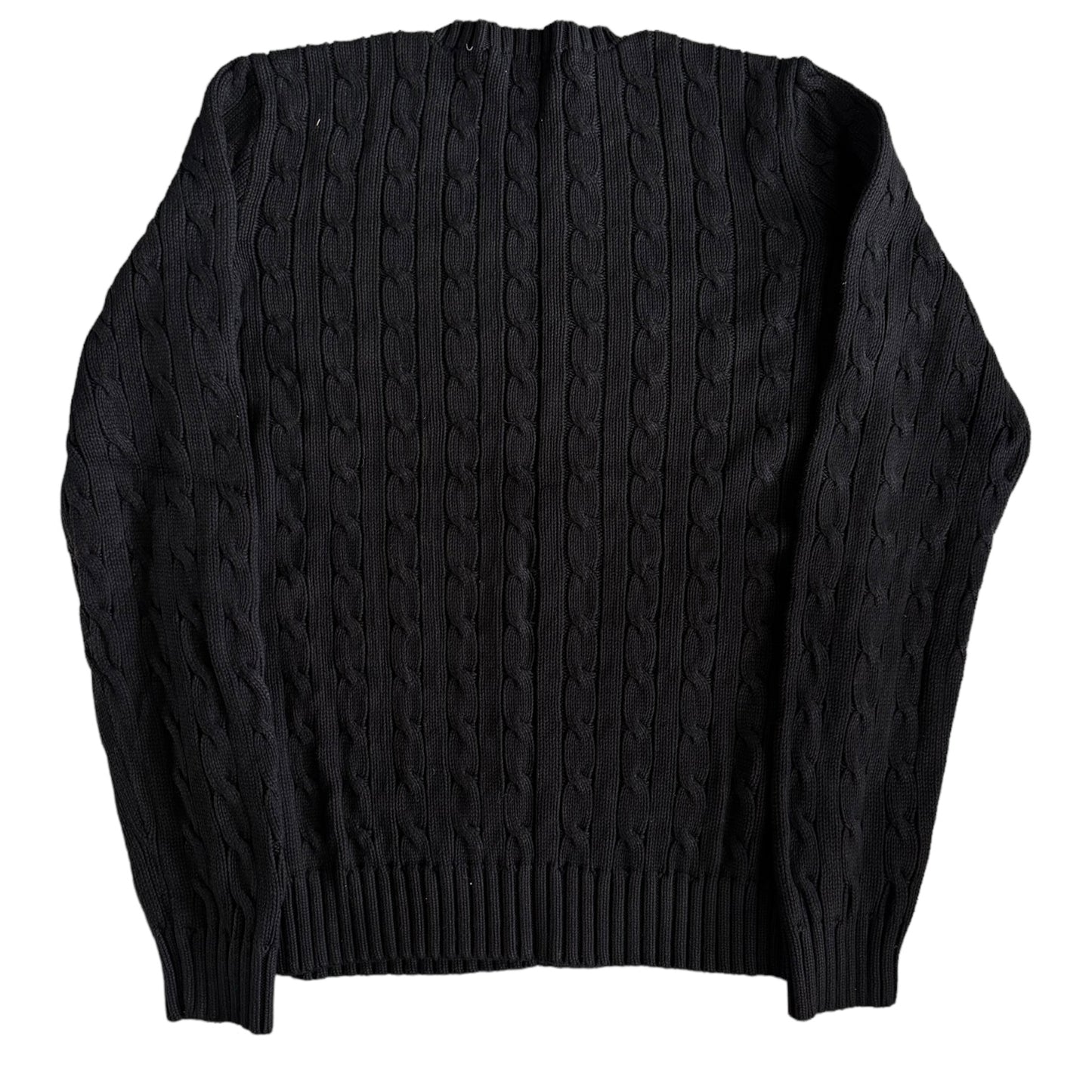 Women's Large Ralph Lauren Black Cable Knit Sweater