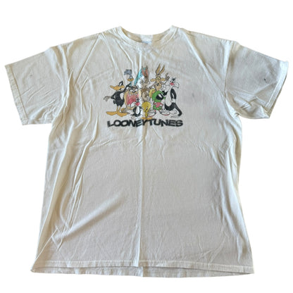 Large Junk Food White Looney Tunes T-Shirt