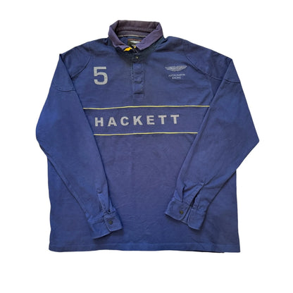 XXL Hackett Aston Martin Blue Rugby Shirt