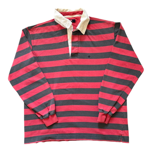 Large Riveira Red Striped Rugby Shirt