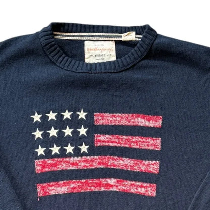 Large Navy USA Flag Knitted Jumper Top