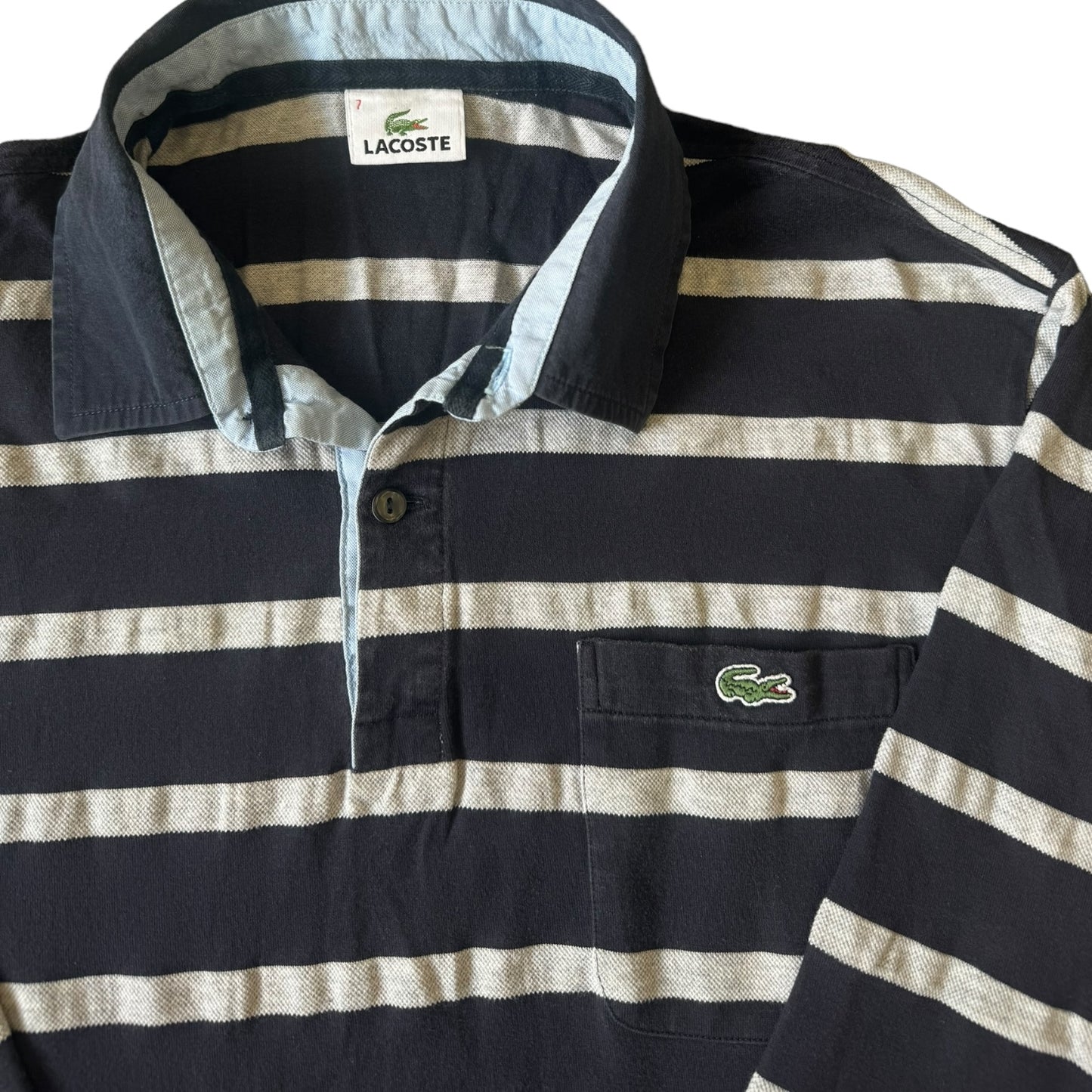 XXL Lacoste Striped Long Sleeved Polo Shirt