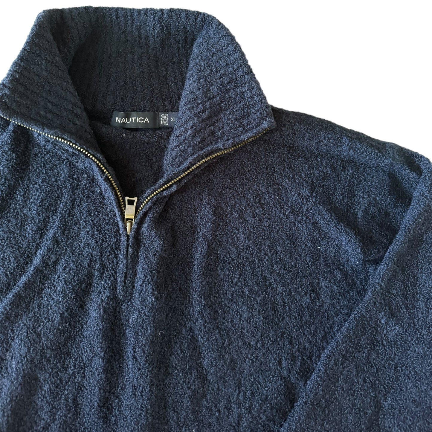 XL Nautica Navy Knitted 1/4 Zip Sweater