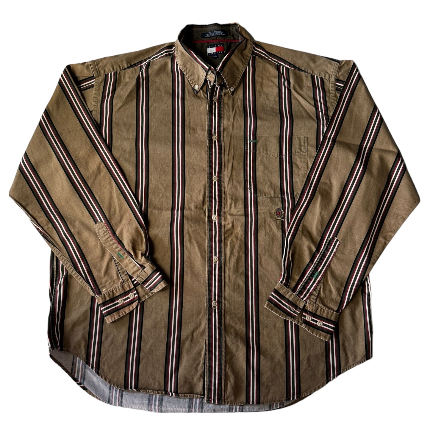 XL Tommy Hilfiger Brown Striped Shirt