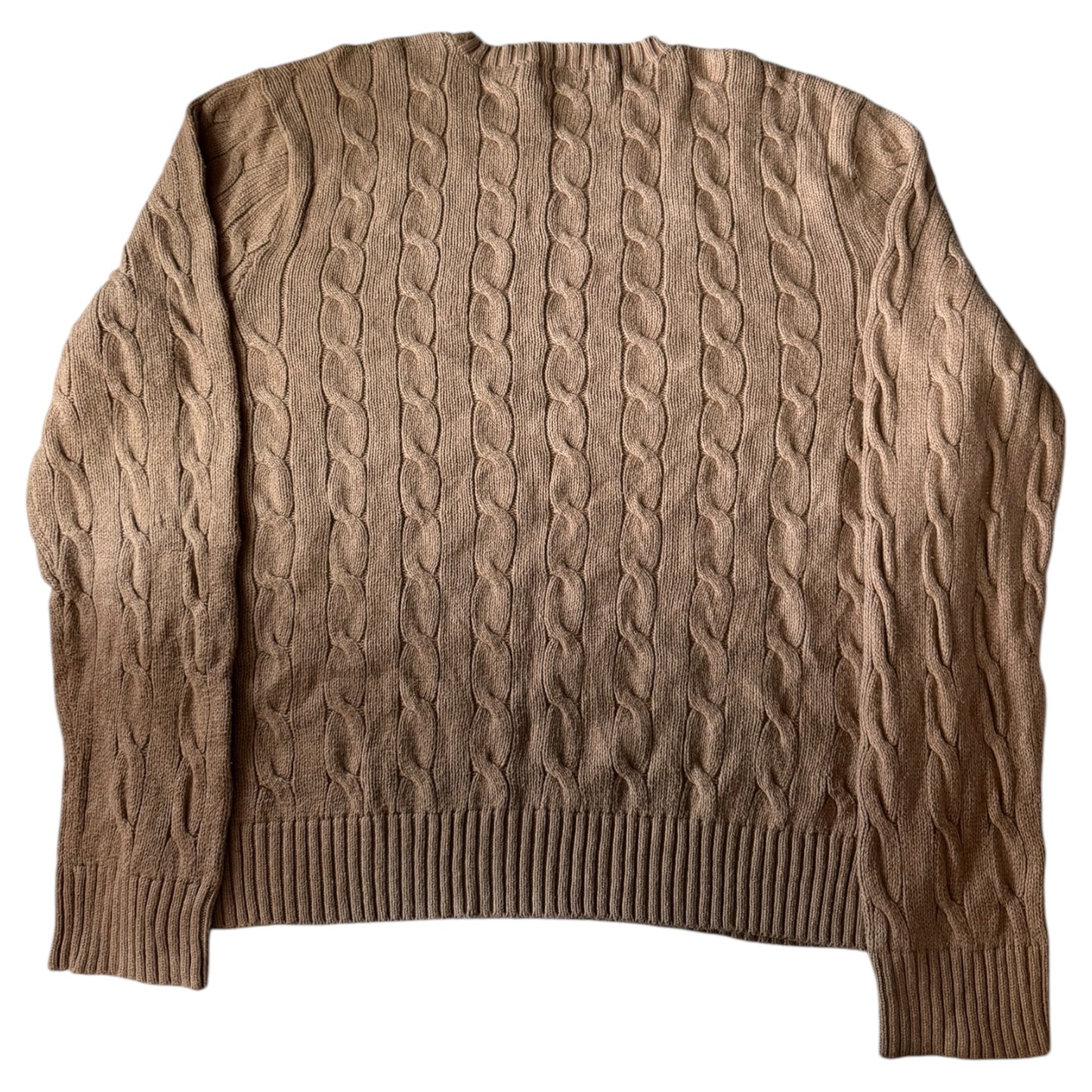 XXL Ralph Lauren Brown Cable Knit Sweater