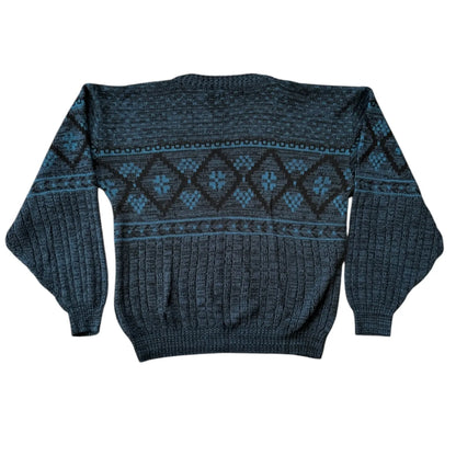 Large Hardwood & Pine Blue Funky Knit