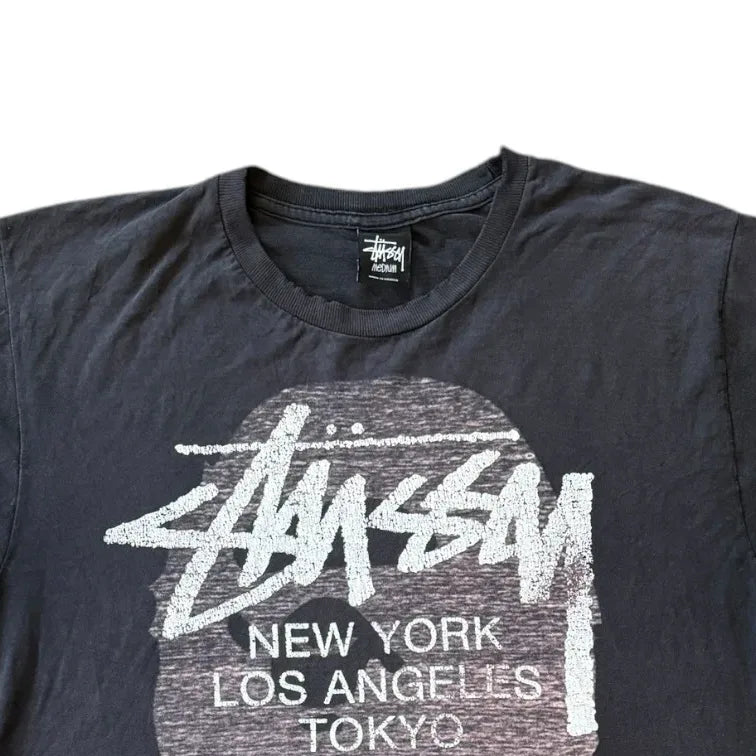 Medium Stussy x Bape World Tour Black T-Shirt Top