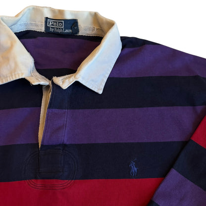 XL Ralph Lauren Purple Striped Rugby Shirt