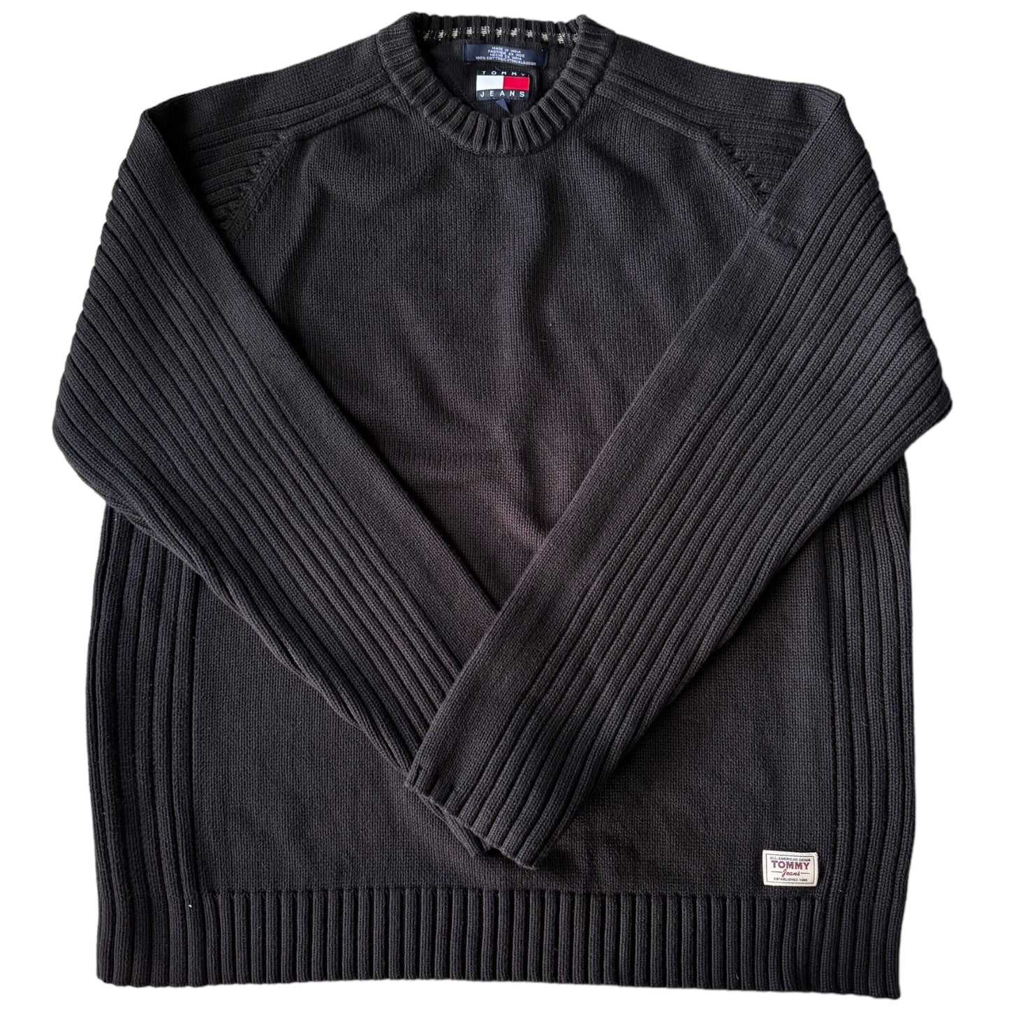 XL Tommy Hilfiger Faded Black Thick Knitted Sweater