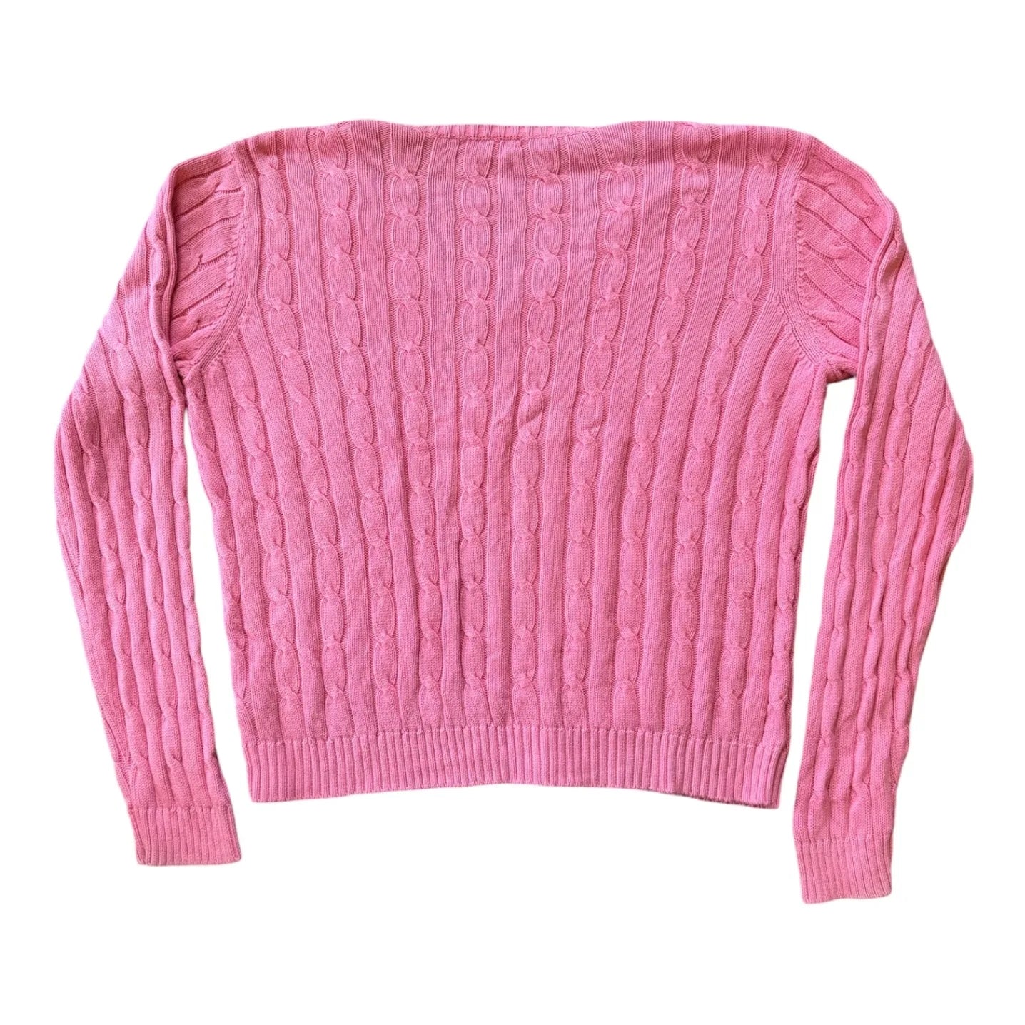 Womans Extra large Chaps Pink Cable Knit