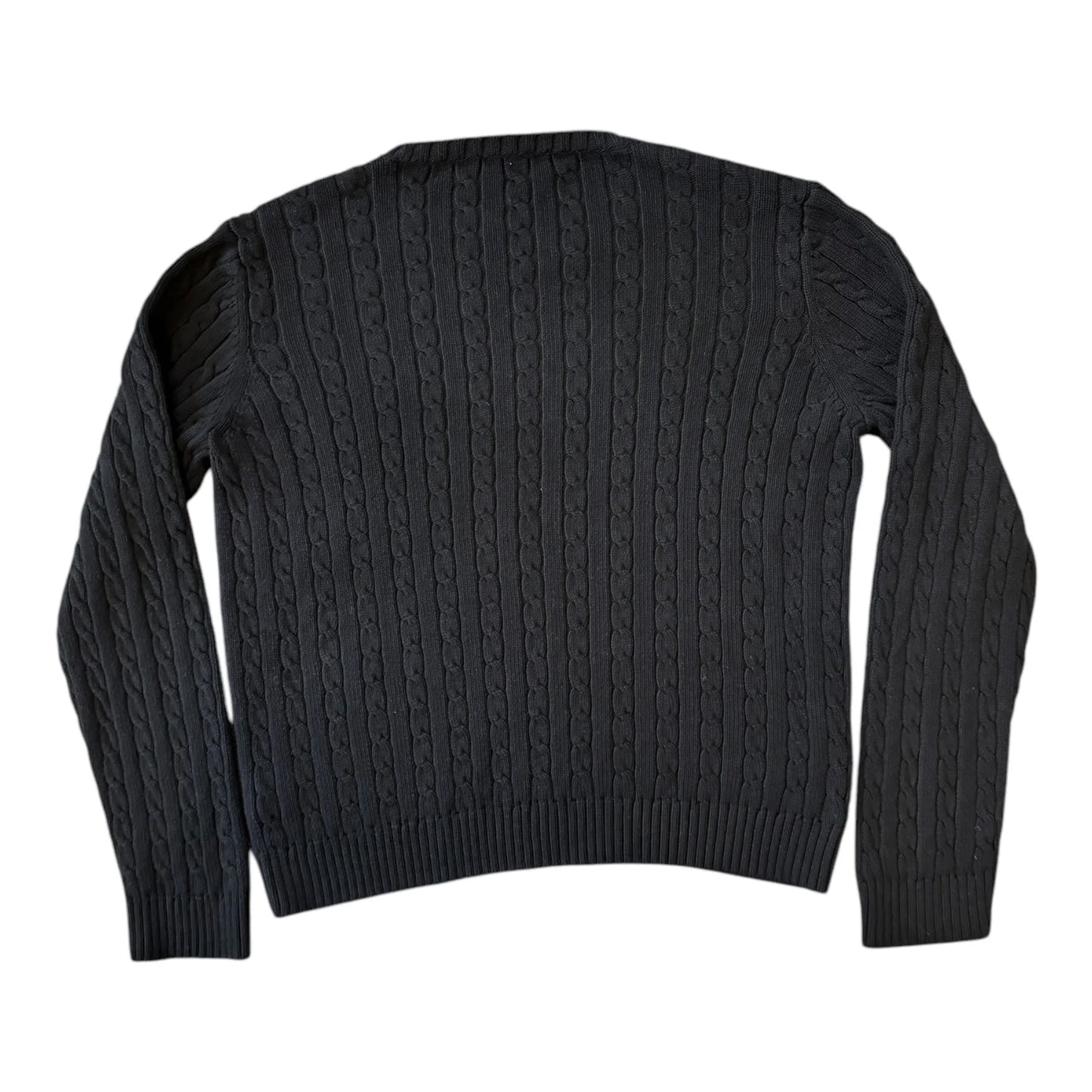 Womans Large Ralph Lauren Black Cable Knit