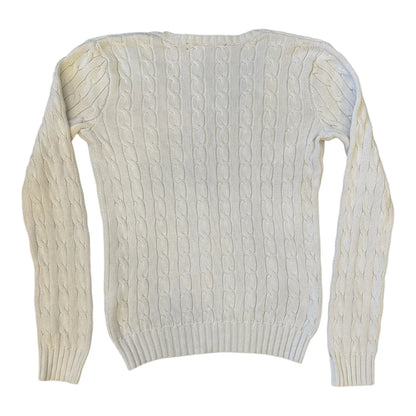 Womans Medium Ralph Lauren White Cable Knit