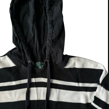 Women's Medium Lauren Ralph Lauren Striped 3/4 Sleeved Hoodie