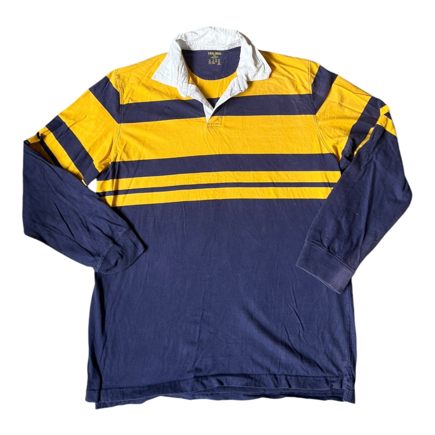 XXL Striped Yellow and Navy Rugby Shirt