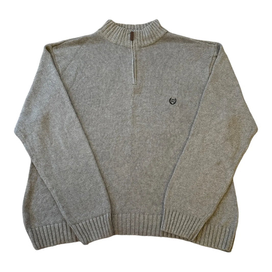 XXL Chaps Grey Knitted 1/4 Zip