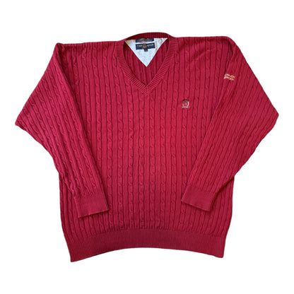 Large Ralph Lauren Red Golf Cable Knit