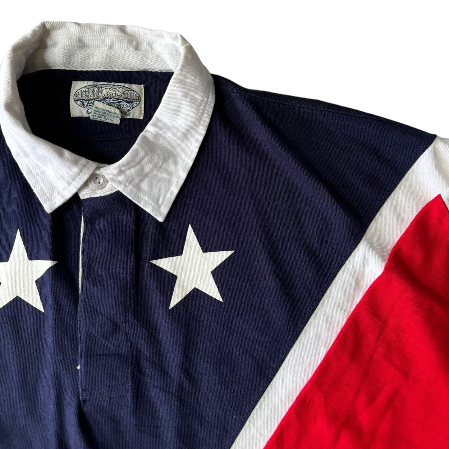 XXL Britches Great Outdoors USA Flag Rugby Shirt