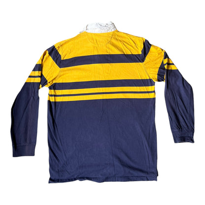 XXL Striped Yellow and Navy Rugby Shirt