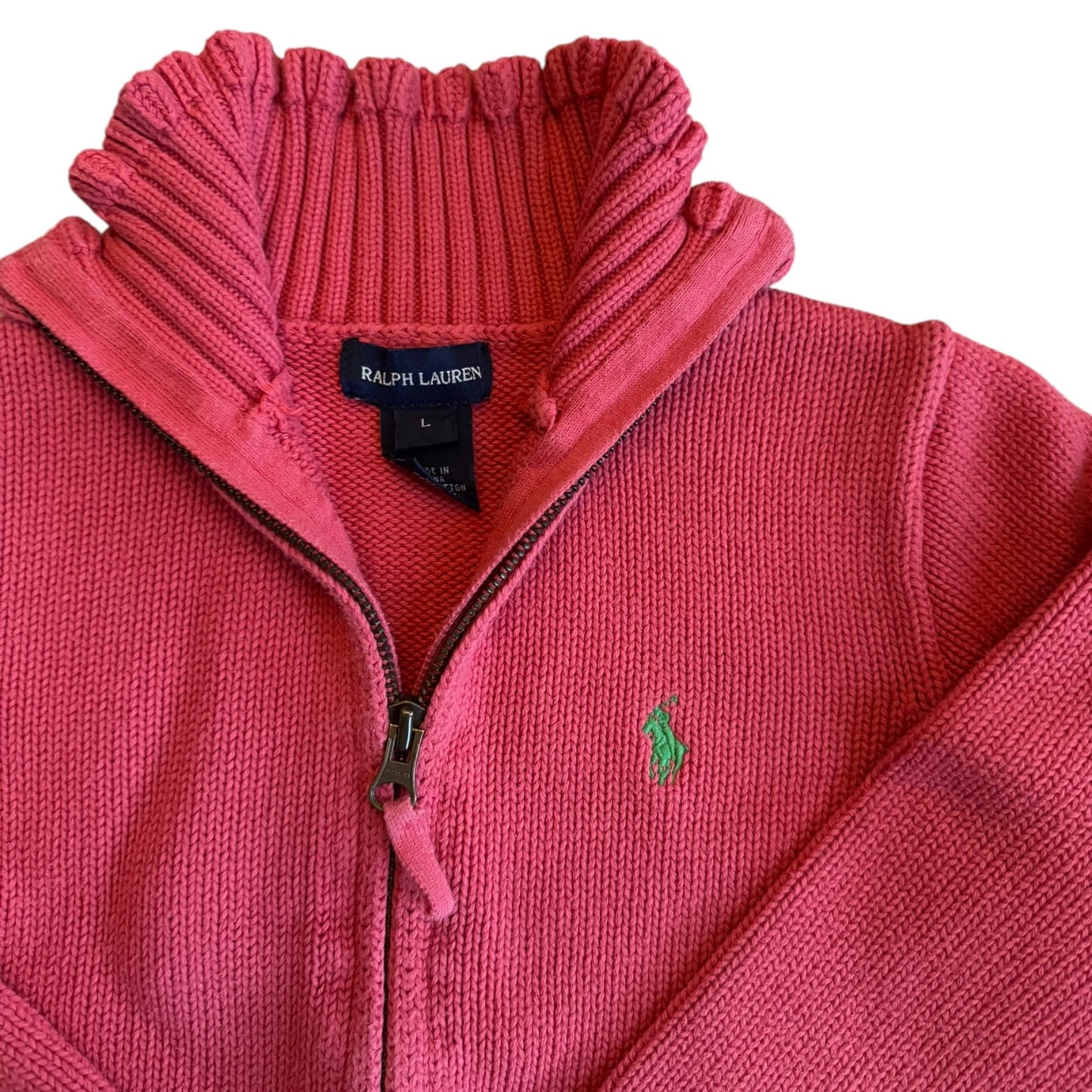 Children’s Large Ralph Lauren Pink Knitted Full Zip