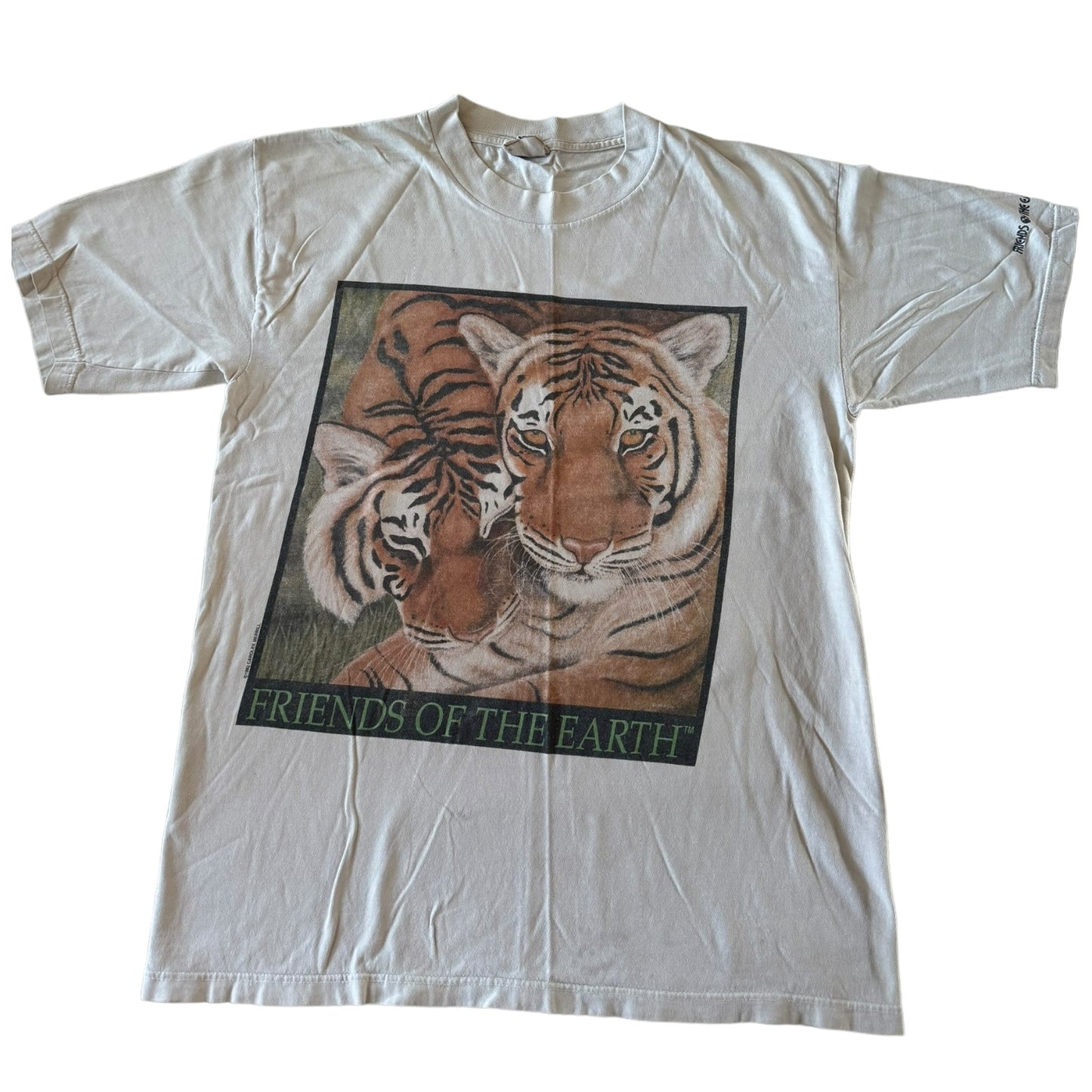 Large Down to Earth Off White Tiger Graphic T-Shirt