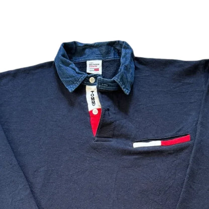 Medium Tommy Hilfiger Navy Rugby Shirt Top