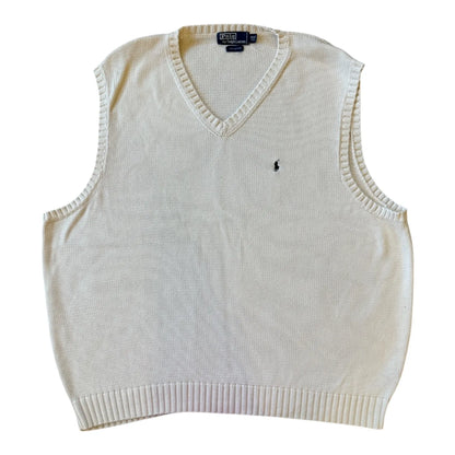 3XLT Ralph Lauren White Knitted Vest