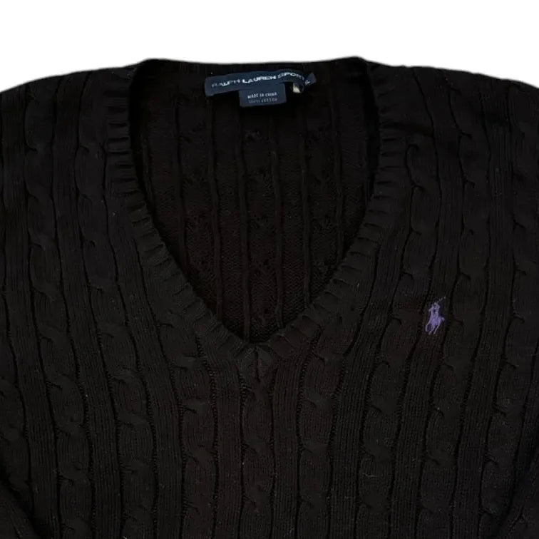 Womans Extra large Ralph Lauren Black Cable Knit