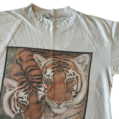 Large Down to Earth Off White Tiger Graphic T-Shirt