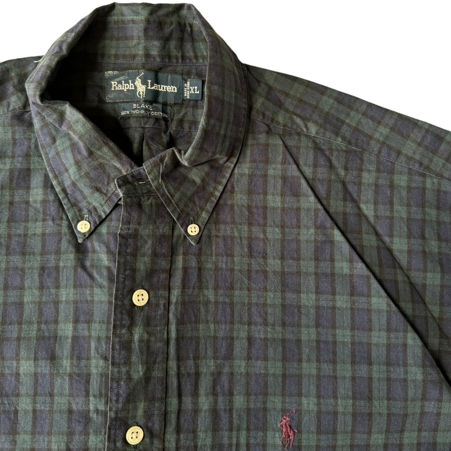 XL Ralph Lauren Blue and Green Checked Shirt