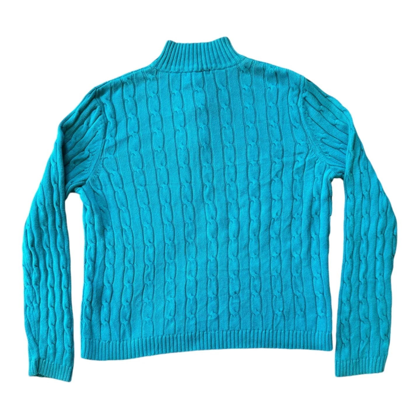 Womans Extra large Chaps Blue Cable Knit 1/4 Zip