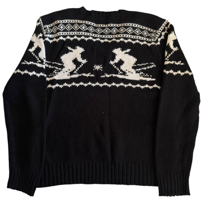 Large Ralph Lauren Black Skiing Thick Knitted Sweater