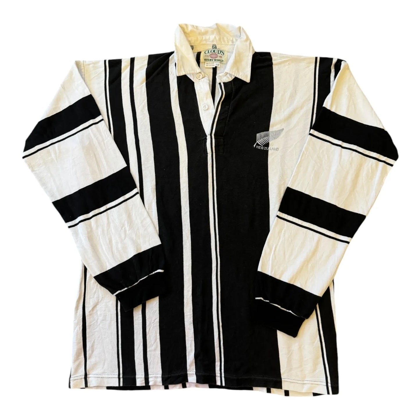 XXL New Zealand Striped Rugby Shirt