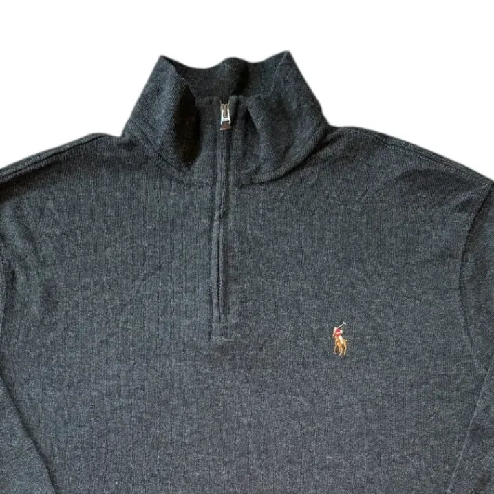 Small Ralph Lauren Charcoal Black 1/4 Zip Top