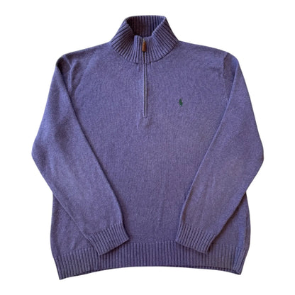 Large Ralph Lauren Purple Knitted 1/4 Zip