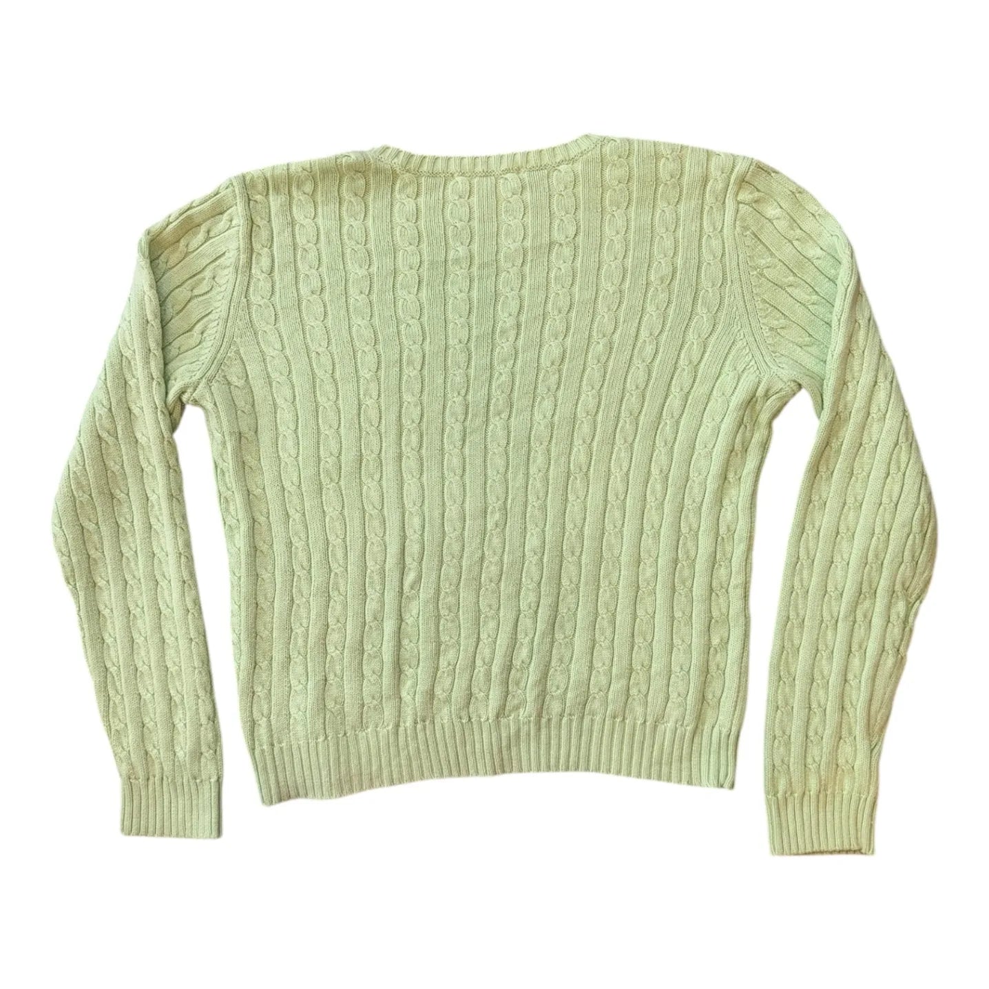 Womans Medium Ralph Lauren Green Cable Knit