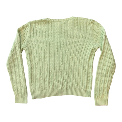 Womans Medium Ralph Lauren Green Cable Knit